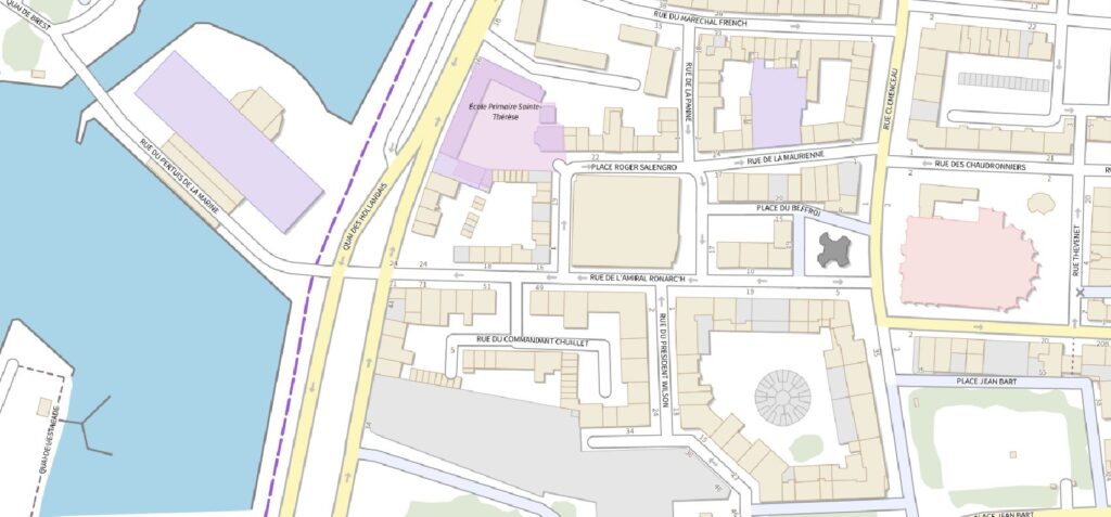 Detail van centrum Dunkerque (Plan IGN v2)